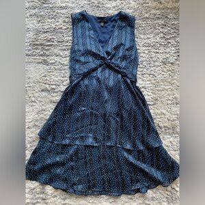 Banana Republic Navy Polka Dot Tiered Dress